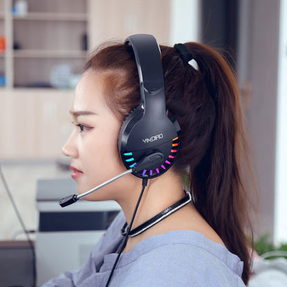 YINDIAO Q2 Head-mounted Wired Gaming Headset with Microphone, Version: Single USB Sound Card, Q2 Single USB Sound Card(White)