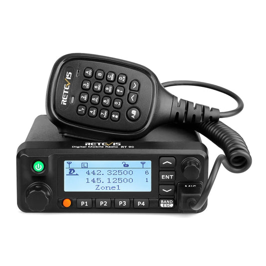 RETEVIS RT90 UV Double Segment 136-174/400-480MHz 3000 Channels 50W Car Walkie Talkie, 136-174/400-480MHz