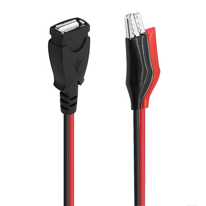 USB-A Female To 2 x Crocodile Clip Power Connection Extension Cable, Length: 0.5m, USB-A Female