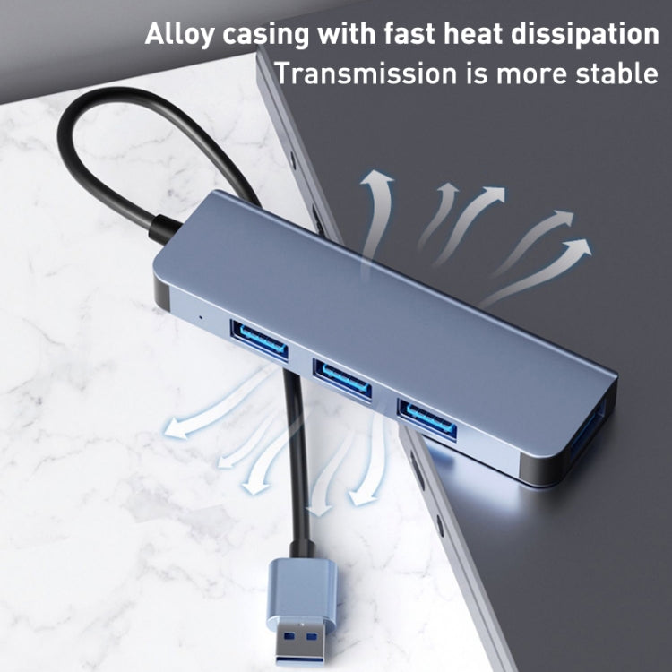 4 in 1 USB to USB3.0x4 HUB Adapter, Cable Length: 1.2m, BYL-2013U3 12cm