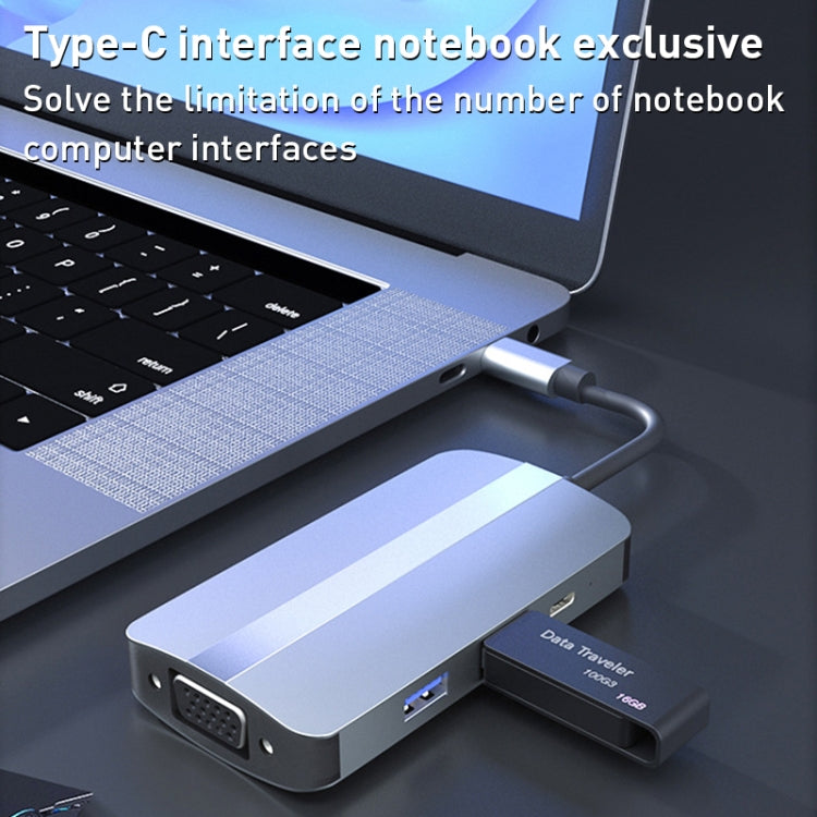 BYL-2106 7 in 1 USB-C / Type-C to USB Docking Station HUB Adapter, BYL-2106