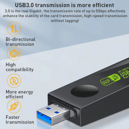 1300Mbps Dual Frequency USB Network Adapter WiFi Transmitter Receiver, 1203