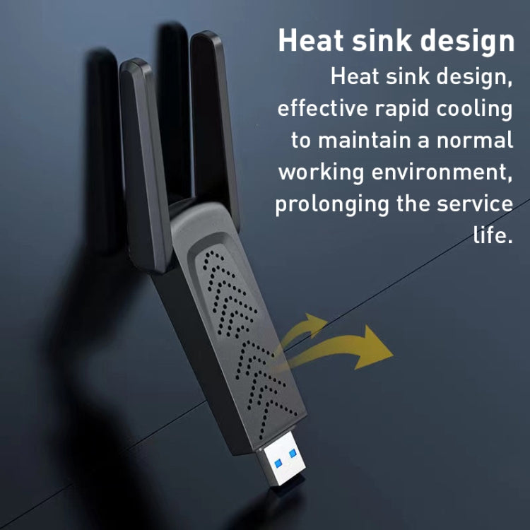 1300Mbps Dual Frequency USB Network Adapter WiFi Transmitter Receiver, 1203