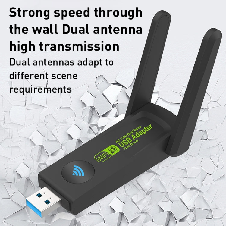 1300Mbps Dual Frequency USB Network Adapter WiFi Transmitter Receiver, 1203