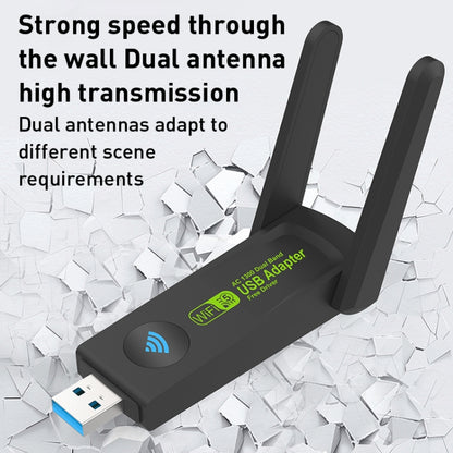 1300Mbps Dual Frequency USB Network Adapter WiFi Transmitter Receiver, 1203