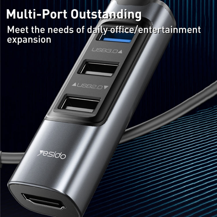 Yesido HB22 5 in 1 USB-C / Type-C Multifunction Docking Station HUB Adapter, HB22
