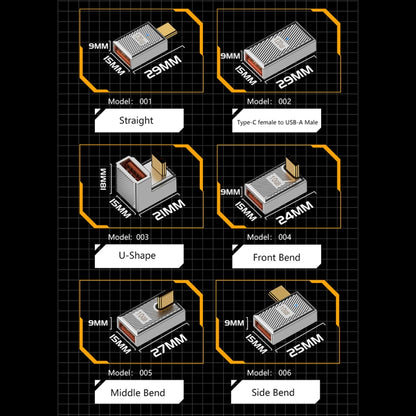 USB Female to USB-C / Type-C Female 10 Gbps Straight Charging Adapter, USB Female to Type-C Female Straight