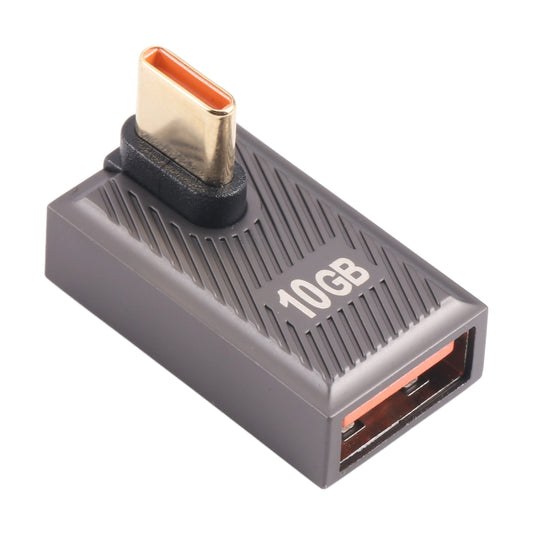 USB-C / Type-C Male to USB Female 10 Gbps 90 Degree Middle Bend Charging Adapter, Type-C Male to USB Female Middle Bend