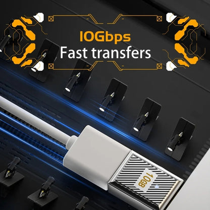 USB-C / Type-C Male to USB Female 10 Gbps 90 Degree Middle Bend Charging Adapter, Type-C Male to USB Female Middle Bend