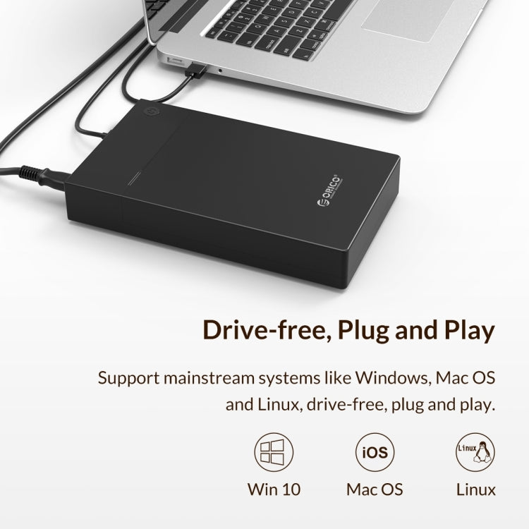 ORICO 3599U3 2.5 / 3.5 inch Portable USB3.0 Hard-Drive Enclosure, US Plug, US Plug