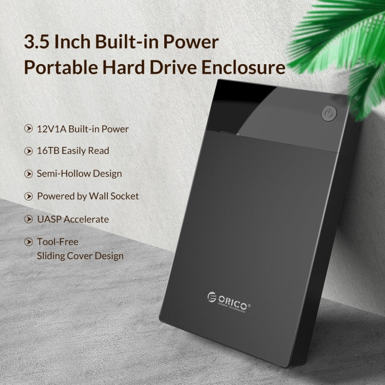 ORICO 3599U3 2.5 / 3.5 inch Portable USB3.0 Hard-Drive Enclosure, US Plug, US Plug