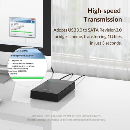 ORICO 3599U3 2.5 / 3.5 inch Portable USB3.0 Hard-Drive Enclosure, US Plug, US Plug