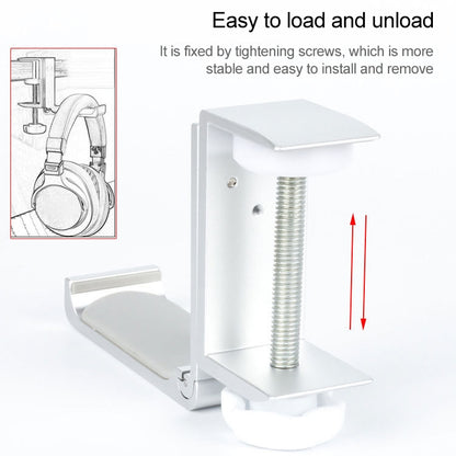 Desktop Lock Clip Type Metal Foldable Headset Stand Display Hanger, Desktop Lock Clip Type