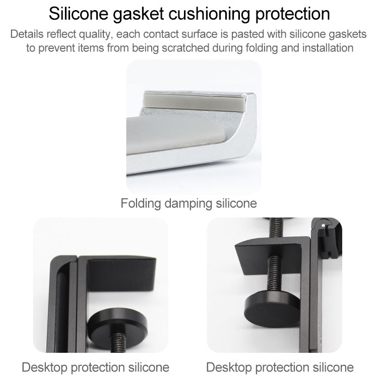 Desktop Lock Clip Type Metal Foldable Headset Stand Display Hanger, Desktop Lock Clip Type