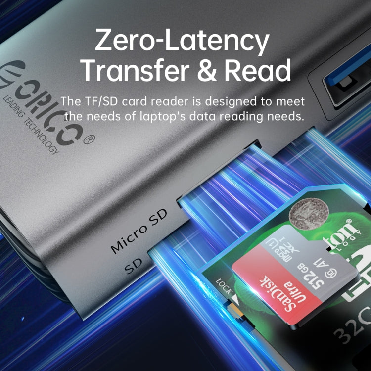 ORICO PW11-8PM Type-C / USB-C 8-in-1 5Gbps Multifunction Docking Station Card Reader, PW11-8PM