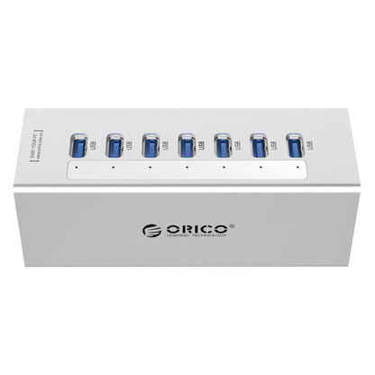 ORICO A3H7 Aluminum High Speed 7 Ports USB 3.0 HUB with 12V/2.5A Power Supply for Laptops, 7 Ports (Silver), 7 Ports (Black)