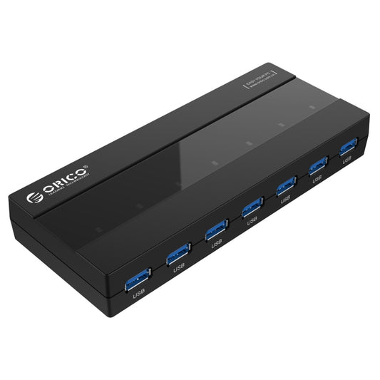 ORICO H727RK-U3 ABS High Speed 7 Ports USB 3.0 HUB with 12V Power Adapter for Laptops / Smartphones, H727RK-U3