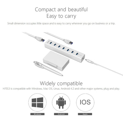 ORICO H7013-U3 ABS Material Desktop 7 Ports USB 3.0 HUB with 1m USB Cable