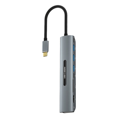 V216 9 in 1 USB-C / Type-C to PD + 3 x USB 3.0 + USB-C / Type-C + SD + TF + HDMI + VGA HUB Adapter, V216