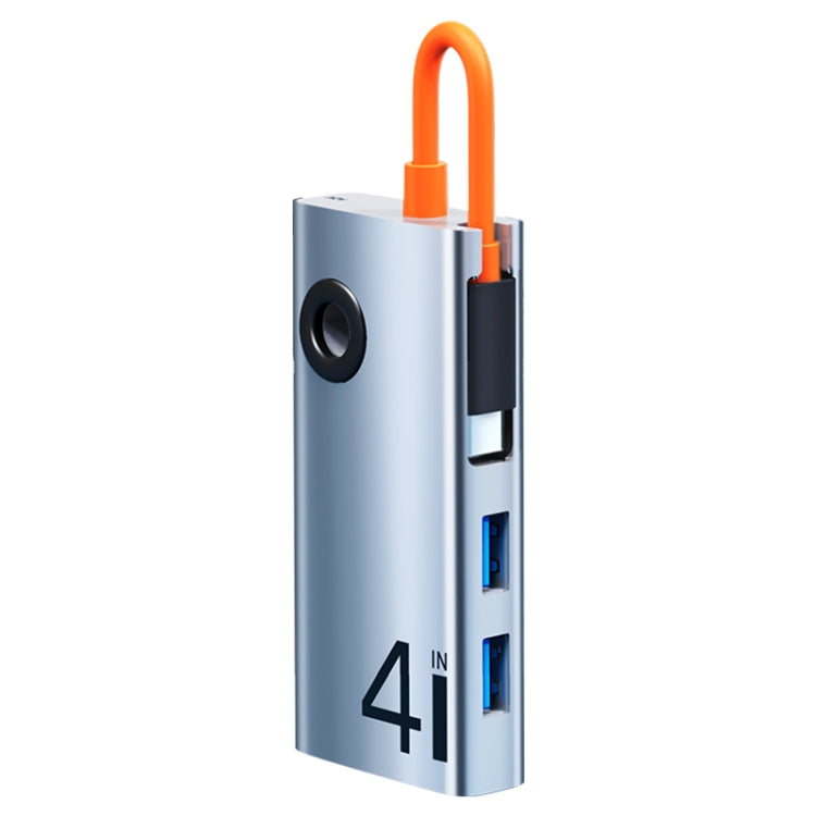 ROCK TR25 4 in 1 USB-C / Type-C to USB 3.0x4 Portable Multifunctional HUB Docking Station, TR25