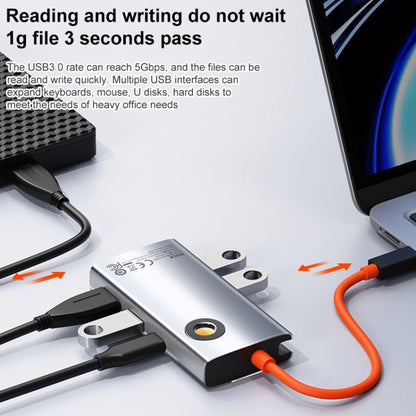 ROCK TR25 4 in 1 USB-C / Type-C to USB 3.0x4 Portable Multifunctional HUB Docking Station, TR25