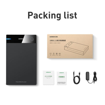 UGREEN US222 HDD Enclosure 2.5 / 3.5 inch SATA to USB 3.0 SSD Adapter Hard Disk Drive Box External HDD Case, Support UASP Protocol, US222 HDD Case