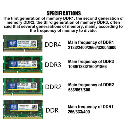 XIEDE X042 DDR3 1333MHz 2GB 1.5V General Full Compatibility Memory RAM Module for Laptop