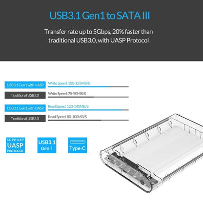 ORICO 3139C3 3.5 inch SATA HDD USB 3.1 Type-C External Hard Drive Enclosure Storage Case, USB 3.1 Type-C (3.5 inch)