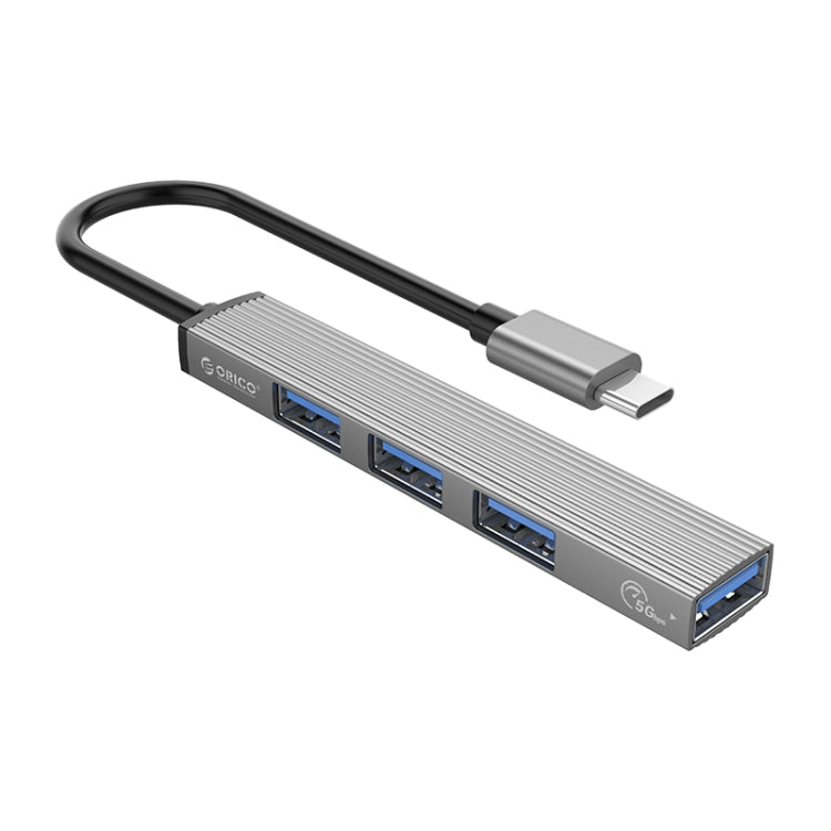 ORICO-AH-13-GY-BP USB 3.0 x 1 + USB 2.0 x 3 to USB-C / Type-C HUB Adapter, AH-13