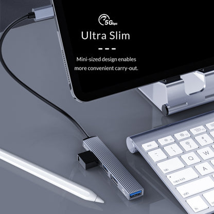 ORICO-AH-13-GY-BP USB 3.0 x 1 + USB 2.0 x 3 to USB-C / Type-C HUB Adapter, AH-13