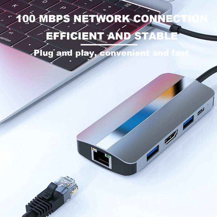 BYL-2109 5 in 1 USB-C / Type-C to USB Multifunctional Docking Station HUB Adapter, BYL-2109