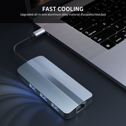 BYL-2209 6 in 1 USB-C / Type-C to USB Multifunctional Docking Station HUB Adapter, BYL-2209