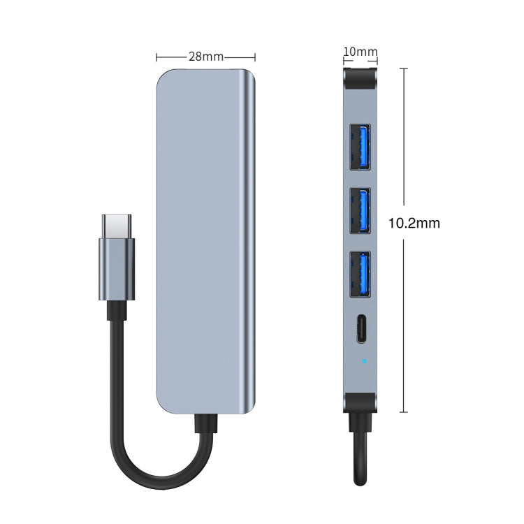 BYL-2301T 5 in 1 USB-C / Type-C to USB Multifunctional Docking Station HUB Adapter, BYL-2301T