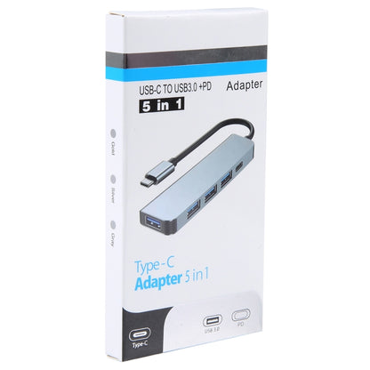 BYL-2301T 5 in 1 USB-C / Type-C to USB Multifunctional Docking Station HUB Adapter, BYL-2301T