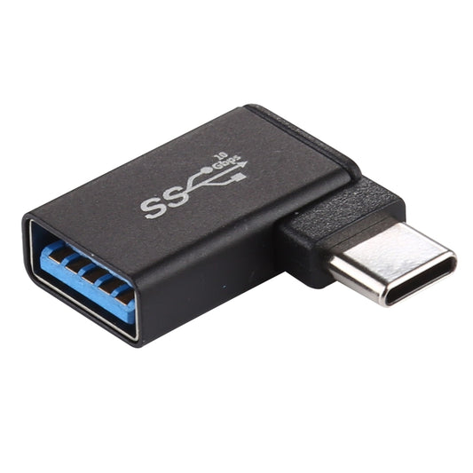 Type-C / USB-C Male to USB 3.2 Female 90 Degree Elbow Head Aluminium Alloy Adapter, Type-C Male to USB 3.2 Female