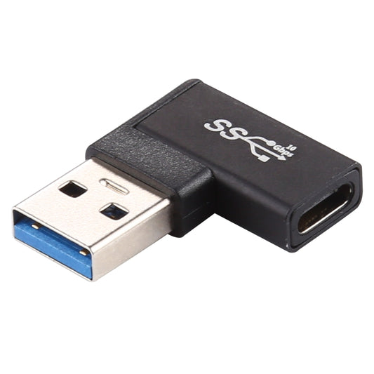 Type-C / USB-C Female to USB 3.0 Male 90 Degree Elbow Head Aluminium Alloy Adapter