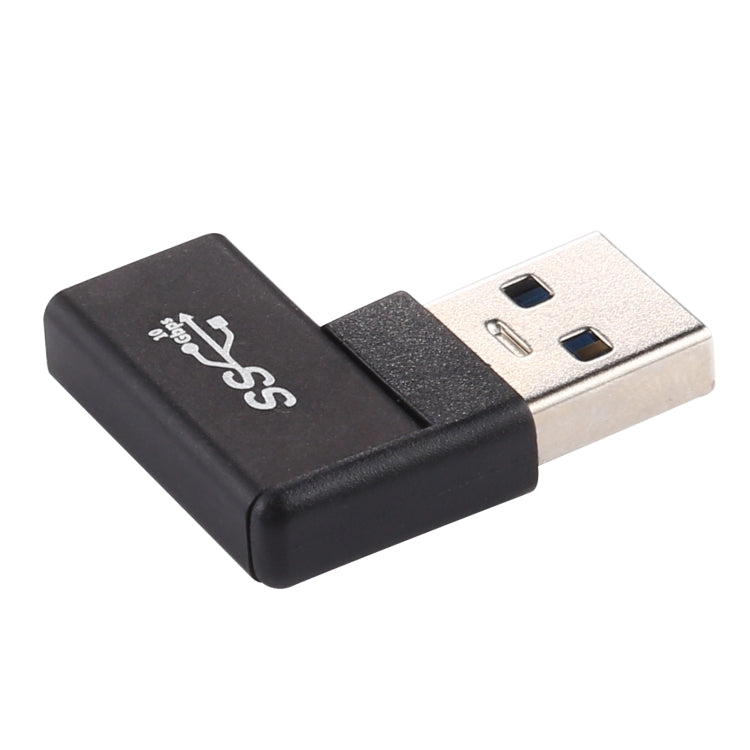 Type-C / USB-C Female to USB 3.0 Male 90 Degree Elbow Head Aluminium Alloy Adapter