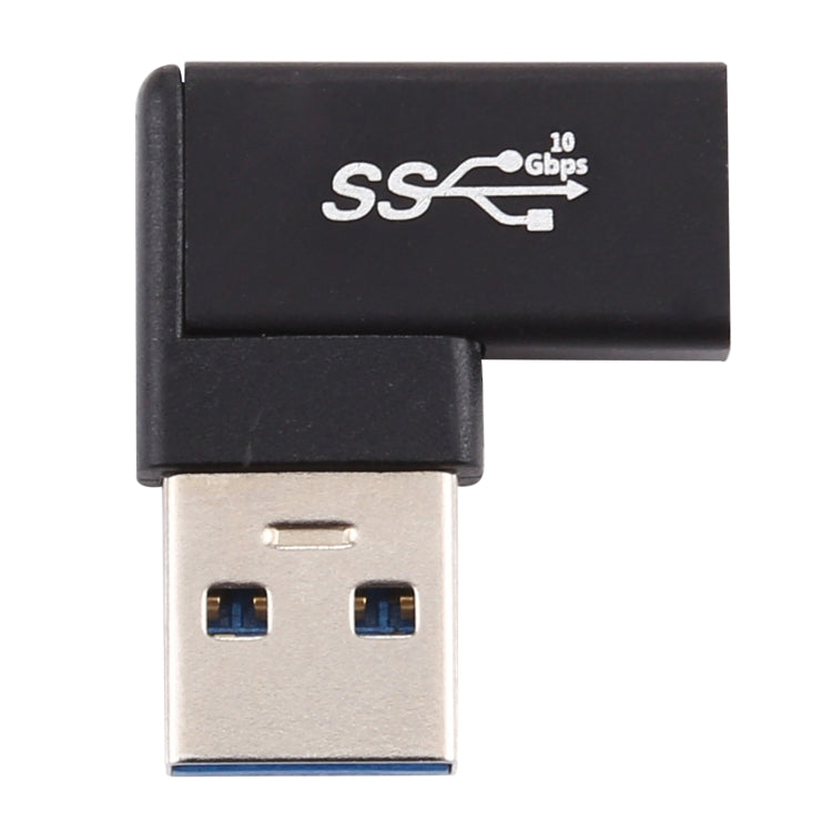 Type-C / USB-C Female to USB 3.0 Male 90 Degree Elbow Head Aluminium Alloy Adapter