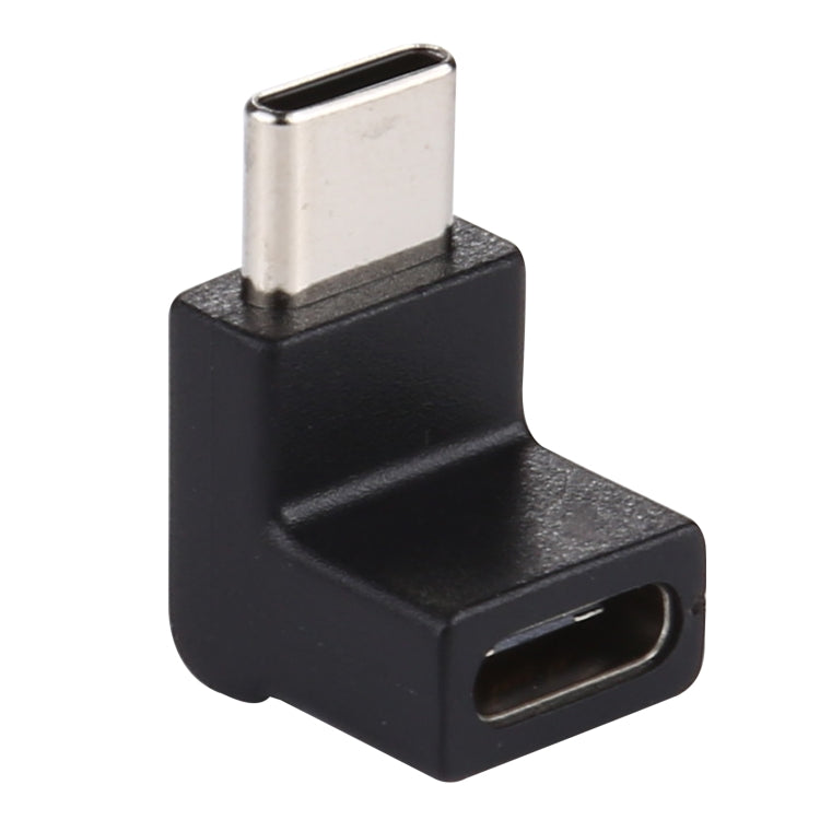 Type-C / USB-C Male to Type-C / USB-C Female 90 Degree Elbow Head Aluminium Alloy Adapter, Type-C Male to Type-C Female