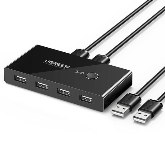 Sélecteur USB Ugreen&nbsp;: 2 ports USB partagés vers 4 ports USB, adaptateur pour souris, clavier, imprimante, US216