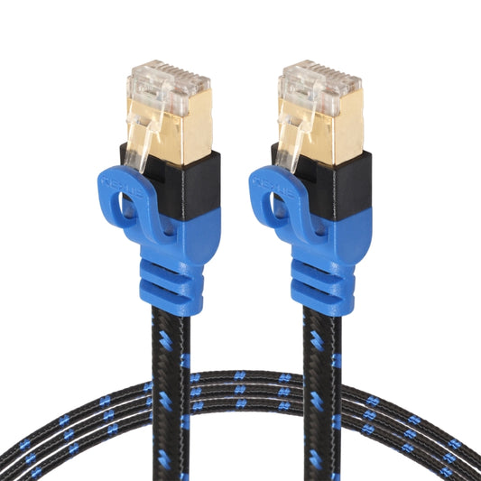 REXLIS CAT7-2 Gold-plated CAT7 Flat Ethernet 10 Gigabit Two-color Braided Network LAN Cable for Modem Router LAN Network, with Shielded RJ45 Connectors, Length: 5m, Length: 5m