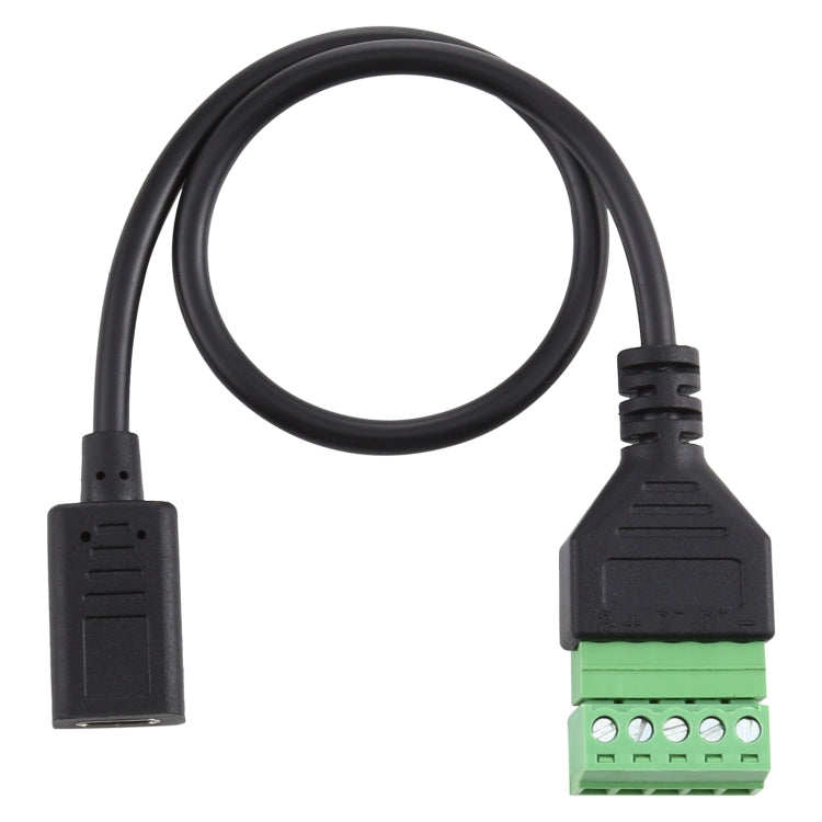 USB-C / Type-C Female to 5 Pin Pluggable Terminals Solder-free USB Connector Solderless Connection Adapter Cable, Length: 30cm, Type-C Female
