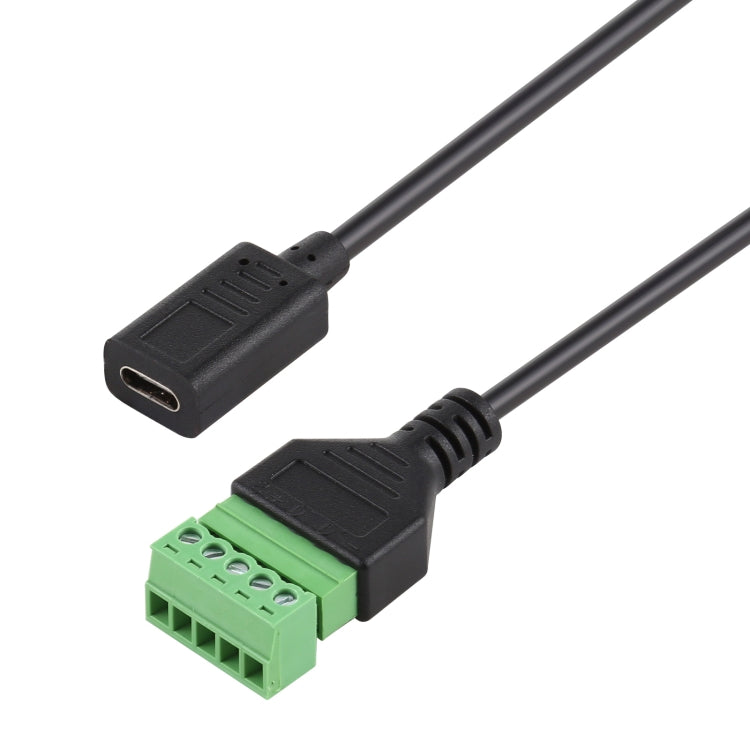 USB-C / Type-C Female to 5 Pin Pluggable Terminals Solder-free USB Connector Solderless Connection Adapter Cable, Length: 30cm, Type-C Female