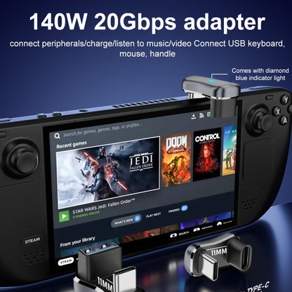 140W 20Gbps USB-C / Type-C Male to USB-C / Type-C Female U-shaped Elbow Charging Adapter, Type-C Male to Type-C Female