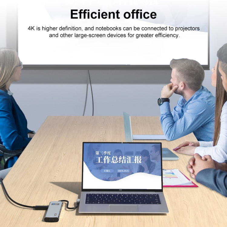 V261A 12 in 1 Elbow USB-C/Type-C to USB Digital Display Docking Station HUB Adapter, V261A