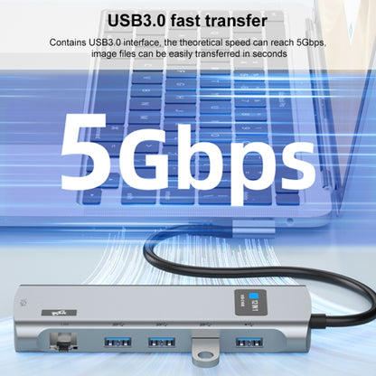 V261A 12 in 1 Elbow USB-C/Type-C to USB Digital Display Docking Station HUB Adapter, V261A