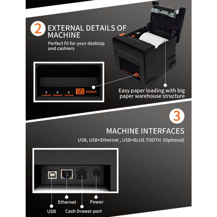 ZJ-8360-L USB Bluetooth Wireless Auto-cutter 80mm Thermal Receipt Printer, ZJ-8360-L USB Bluetooth, ZJ-8360-L USB Bluetoot