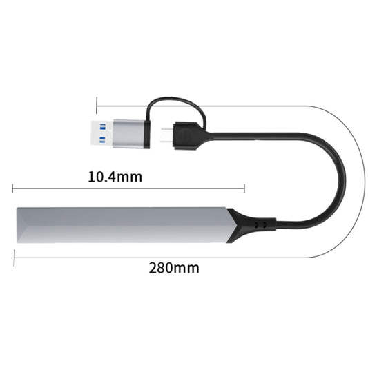 V252B Adaptateur de station d'accueil multifonction 4 en 1 USB + USB-C/Type-C vers USB, V252B