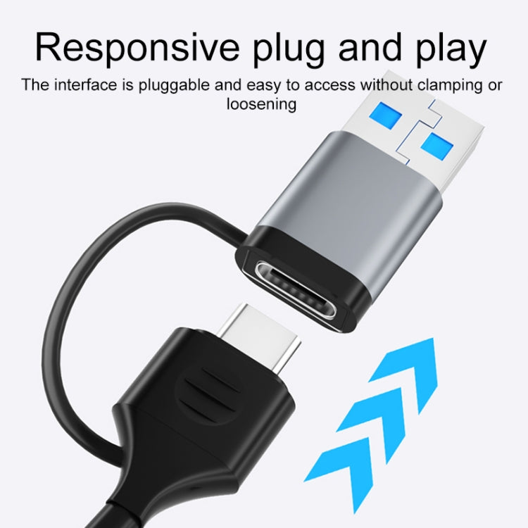 V252B 4 in 1 USB + USB-C/Type-C to USB Multifunctional Docking Station HUB Adapter, V252B