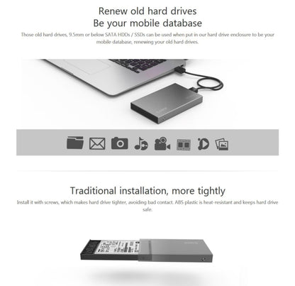 ORICO 2518S3 USB3.0 External Hard Disk Box Storage Case for 7mm & 9.5mm 2.5 inch SATA HDD / SSD